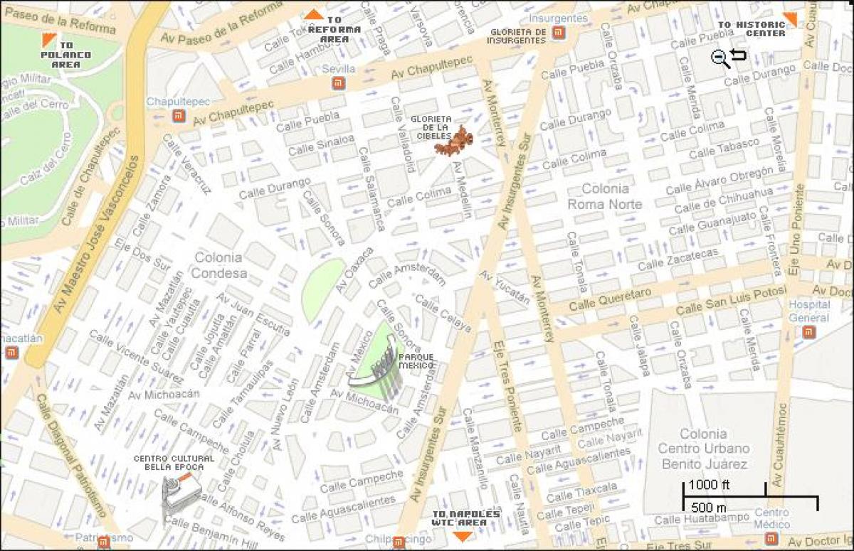 peta dari condesa Mexico City