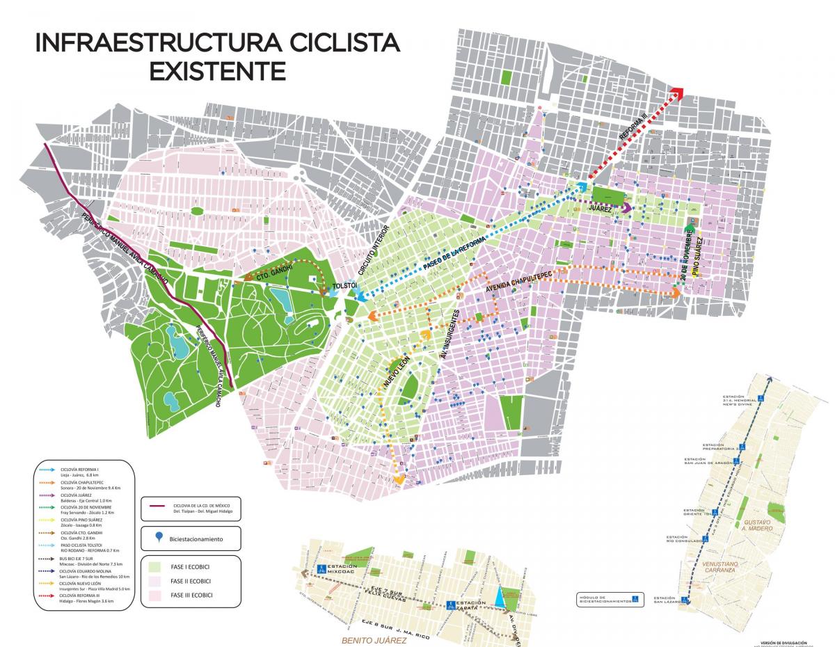 peta dari Mexico City bike