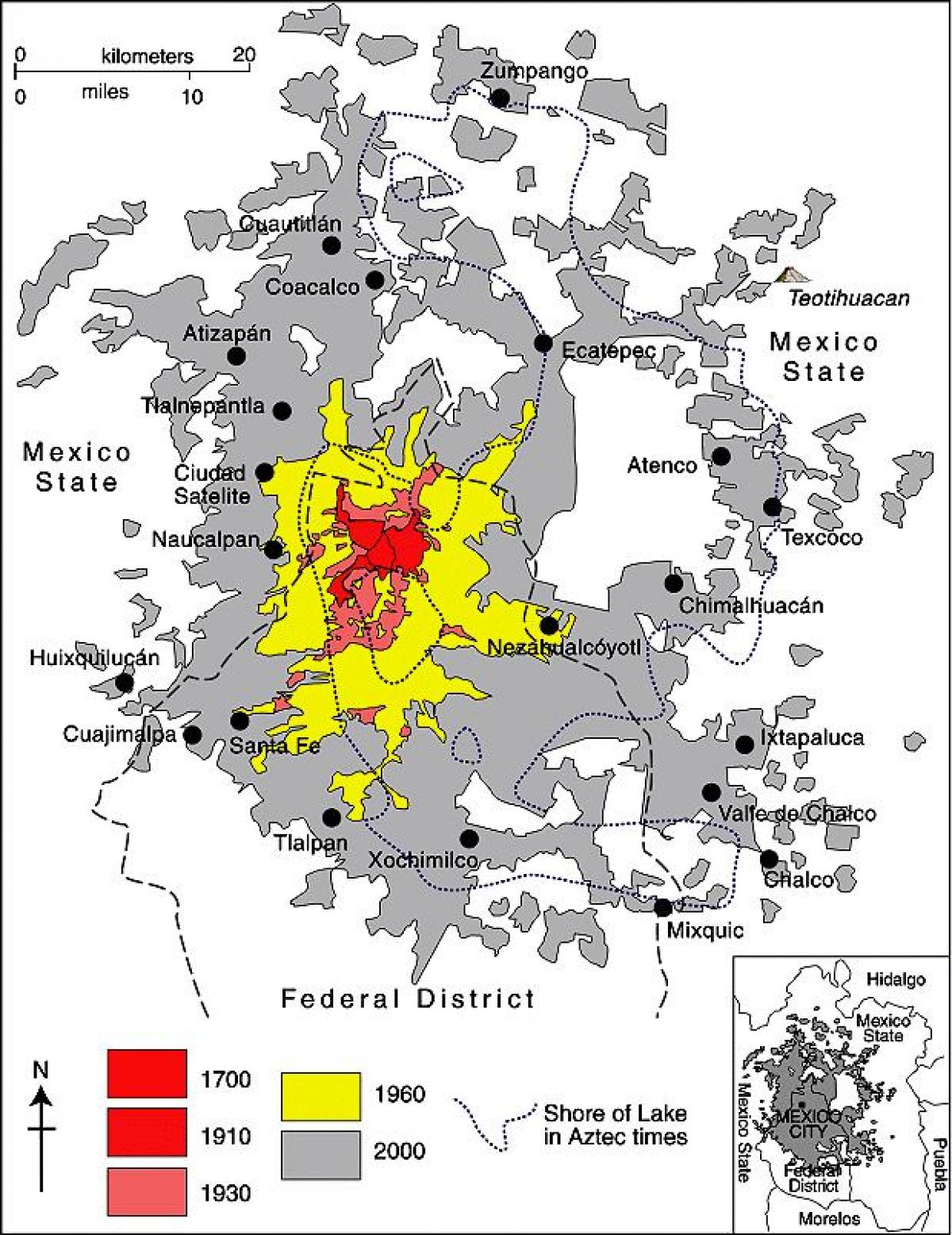 peta Kota Meksiko kota