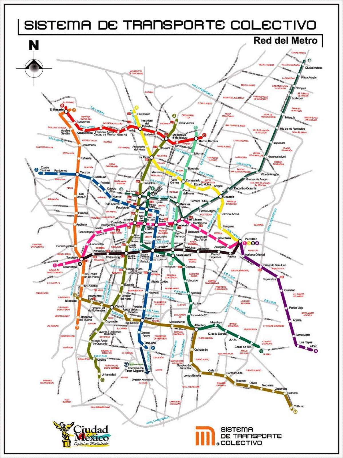 peta Kota Meksiko transit