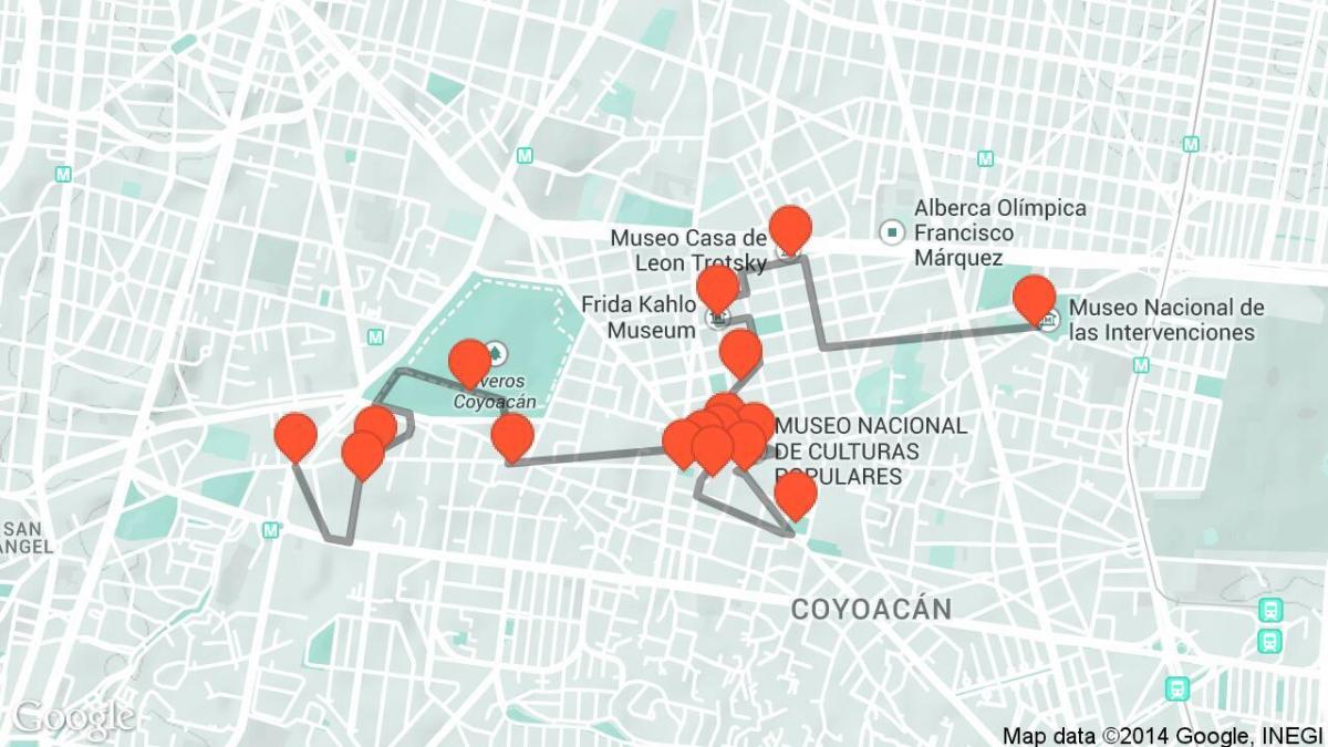 peta Kota Meksiko walking tour