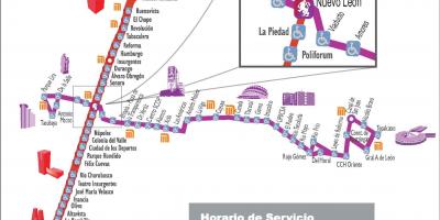 Peta dari metrobus Mexico City